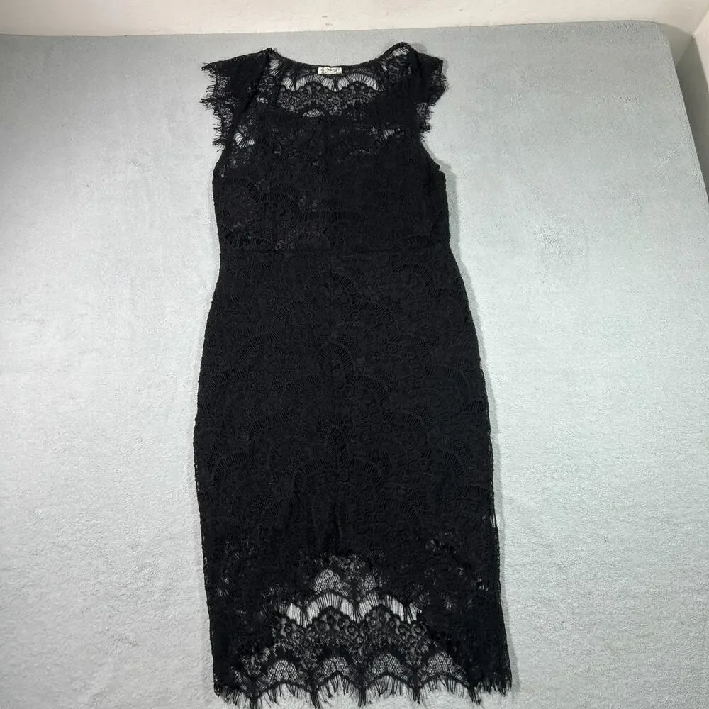Free People Movement Renaissance Gothic Medieval Floral Lace Dress Sz XS 15x39